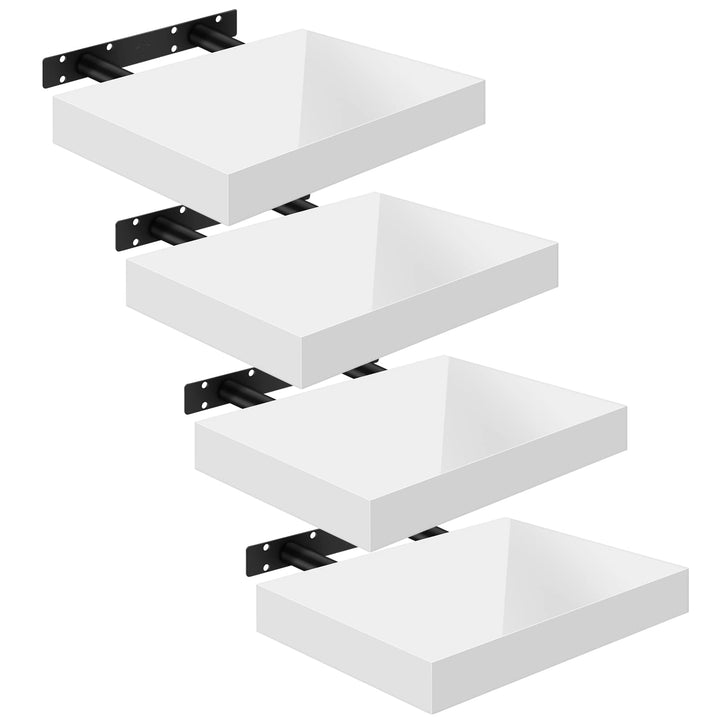 WOLTU Wandregal Volato Set von 4 Regalen Wandboard freischwebend Schweberegal CD DVD Regal Bücherreg