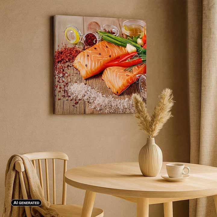 Bilder auf Leinwand Welt Karte Gewürze Farben Leinwandbild 60x60cm Wandbilder Dekoration Wohnzimmer
