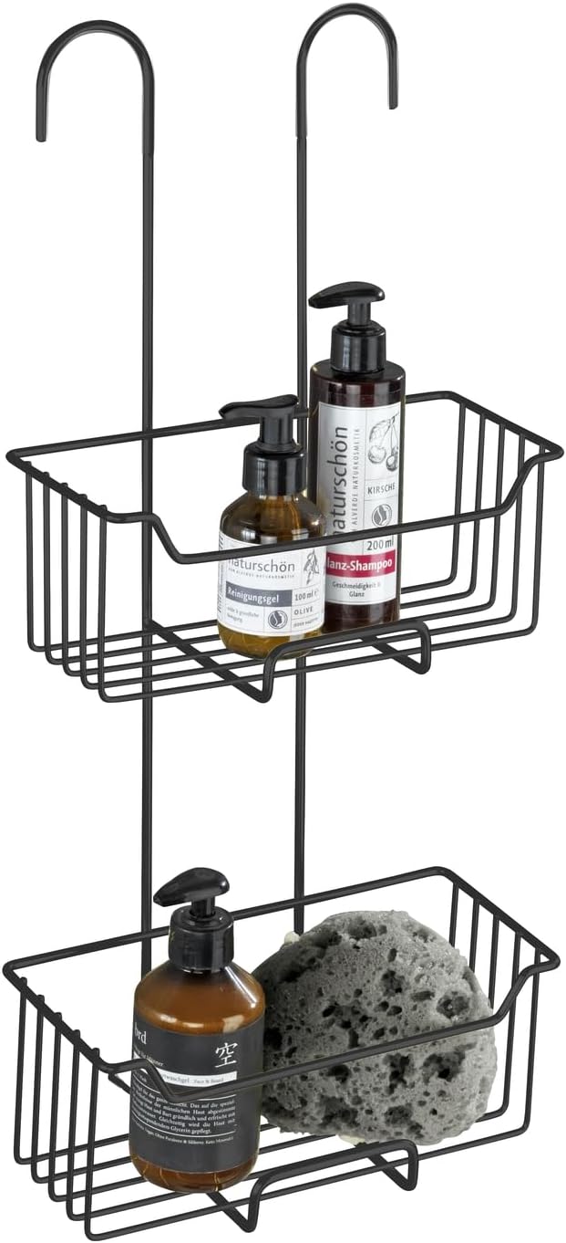 WENKO Thermostat-Dusch-Caddy Mod. Milo, 2 Etagen, Duschregal zum Hängen an die Armatur, Ablage aus E