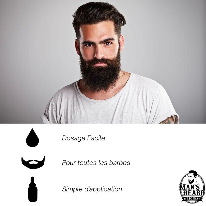 man's beard, Angoria Bartöl, Feuchtigkeitsspendend, Nährend, Bernstein-Leder-Duft, 30 ml