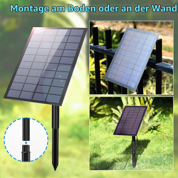 AISITIN 7W DIY Solar Springbrunnen, Upgrade Solar Teichpumpe mit 1.5m Wasserleitung und Feste Pfähle