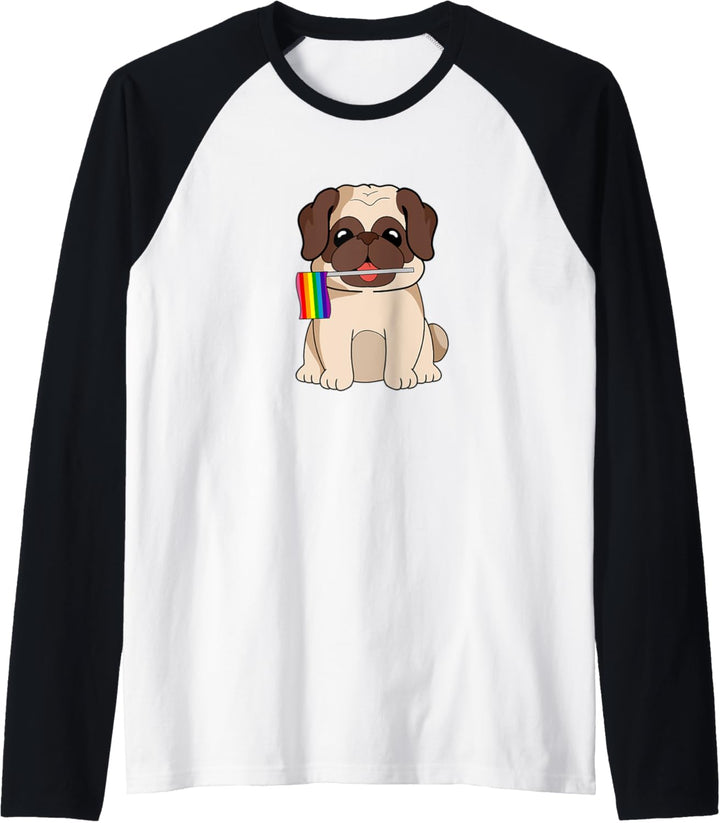 LGBT Mops Hund Regenbogenflagge, Homosexuell lesbischen Raglan
