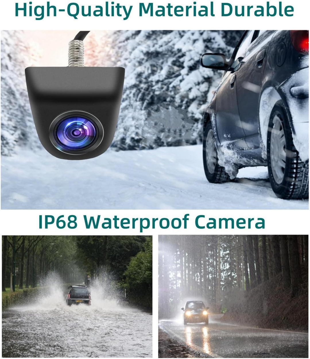 HD1080P/NTSC Front/Seiten/Rückkamera für Auto, IP68 wasserdichte Rückfahrkamera mit Klarer Nachtsich