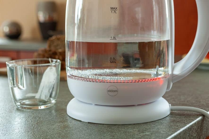 eldom C510 Glas Wasserkocher mit Temperatureinstellung (40°C-100°C) | 1,7 Liter Kapazität | Warmhalt