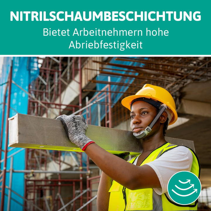 Ansell HyFlex 11-801 Professionelle Arbeitshandschuhe, Rutschfeste Nitril-Beschichtung, Industrie-Sc