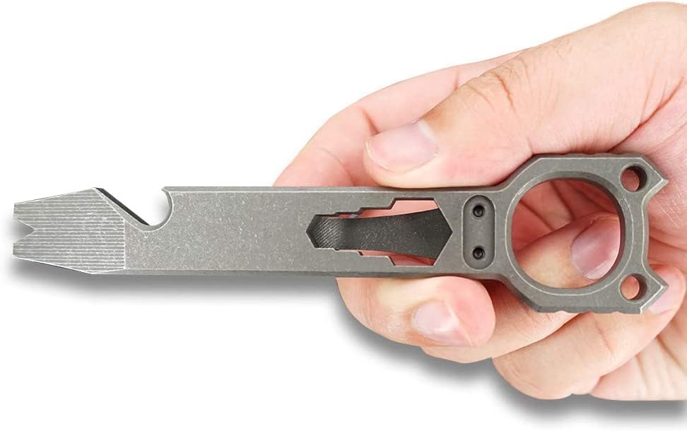 Titan EDC Hebelstange Outdoor Prybar Flaschenöffner mit Taschenclip (Stone Wash) Stone-wash, Stone-w