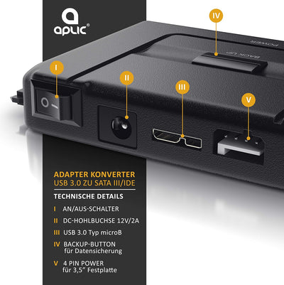 CSL - IDE SATA zu USB 3.0 Combo Dockingstation - bis zu 5 Gb s - One Touch Backup - Dualbetrieb - Po