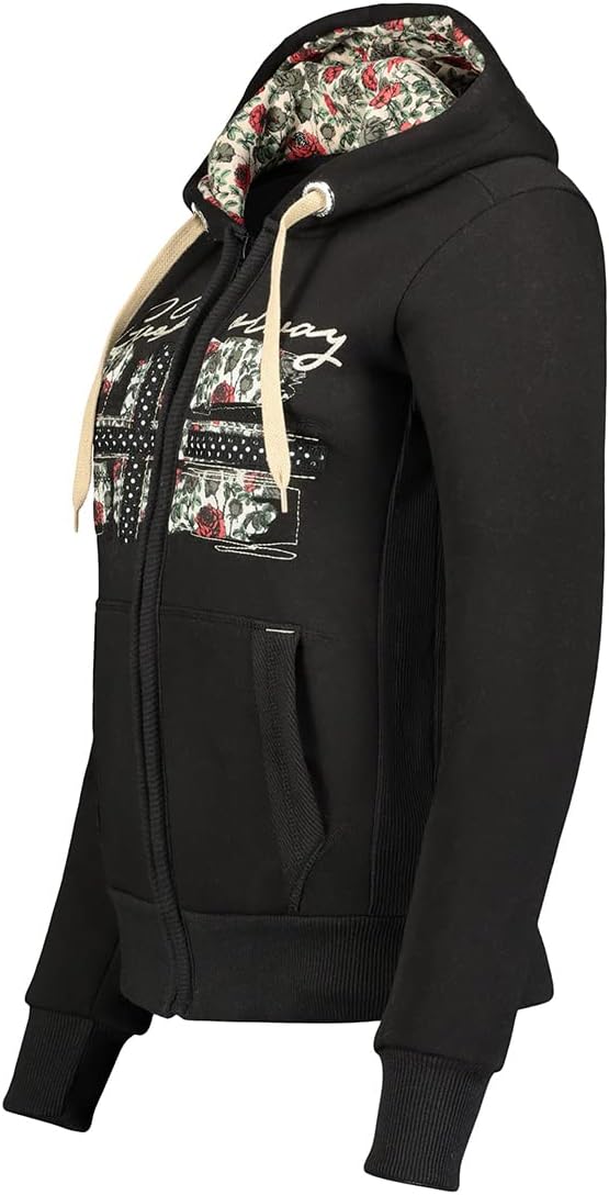 GEO NORWAY FABEAUTE Lady - Frauen Sweatshirt Kapuzen - Casual Pullover Hoody Langarm Warm Zip Versch