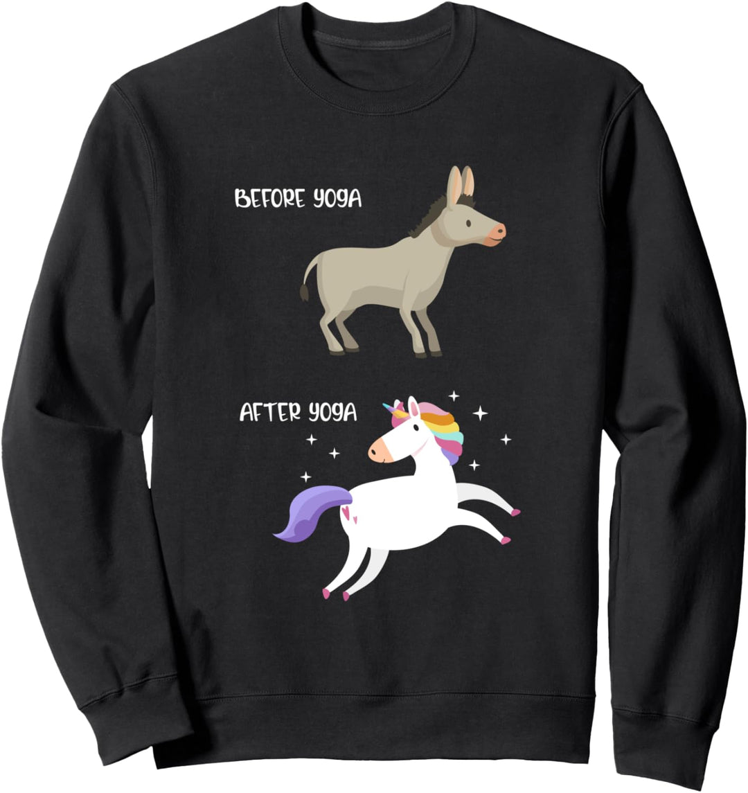 Pferd Esel Einhorn Vor Yoga Nach Yoga Meditieren Meditation Sweatshirt