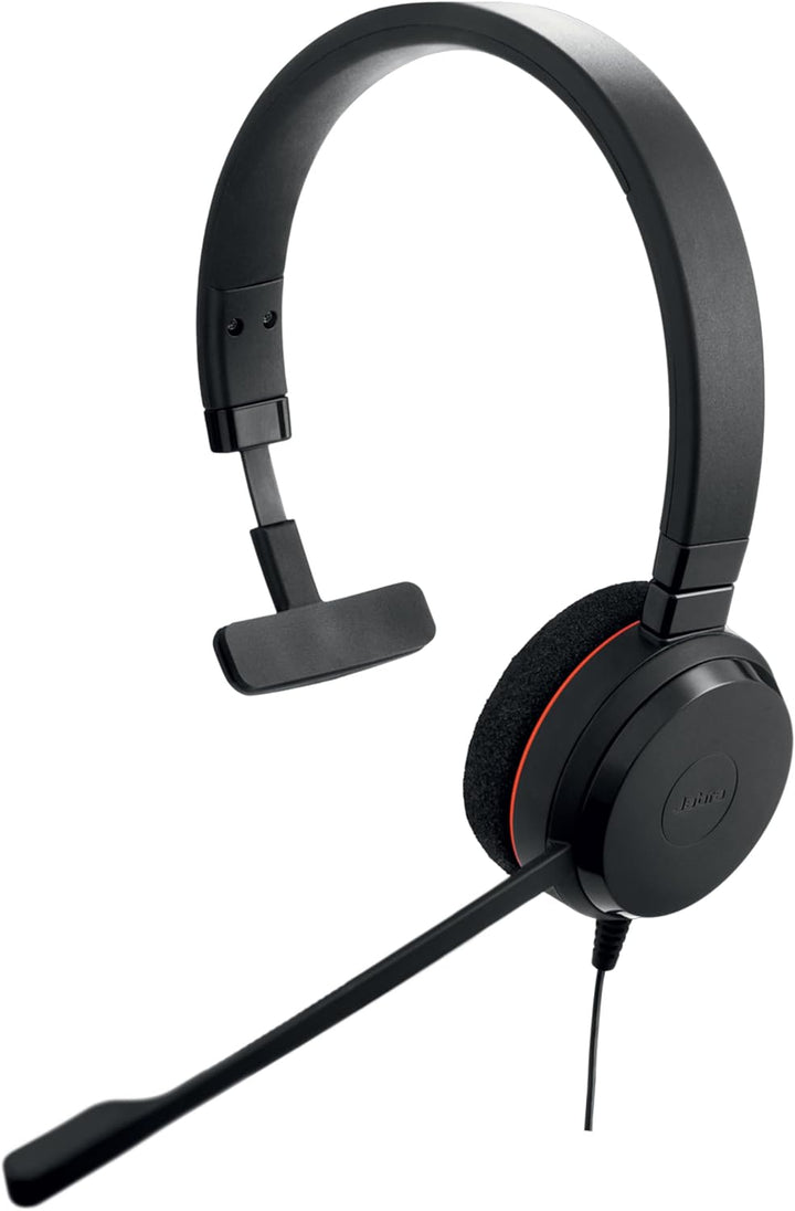 Jabra Evolve 20 Mono Headset - Microsoft Zertifizierte Kopfhörer für VoIP Softphone mit passiver Ger