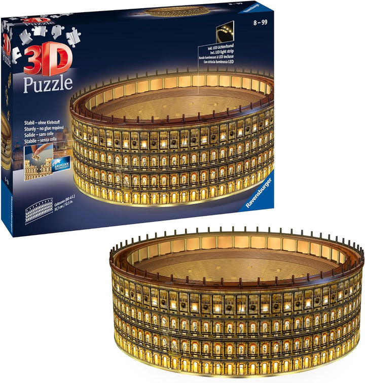 Ravensburger 3D Puzzle Kolosseum in Rom bei Nacht 11148 - leuchtet im Dunkeln - 216 Teile - ab 8 Jah