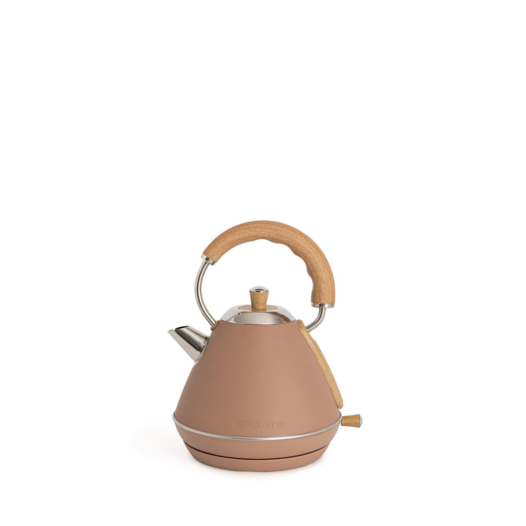 CREATE/KETTLE RETRO M/Elektrischer Wasserkocher Mokka/Schnelles Aufkochen, Fassungsvermögen 1L, Absc