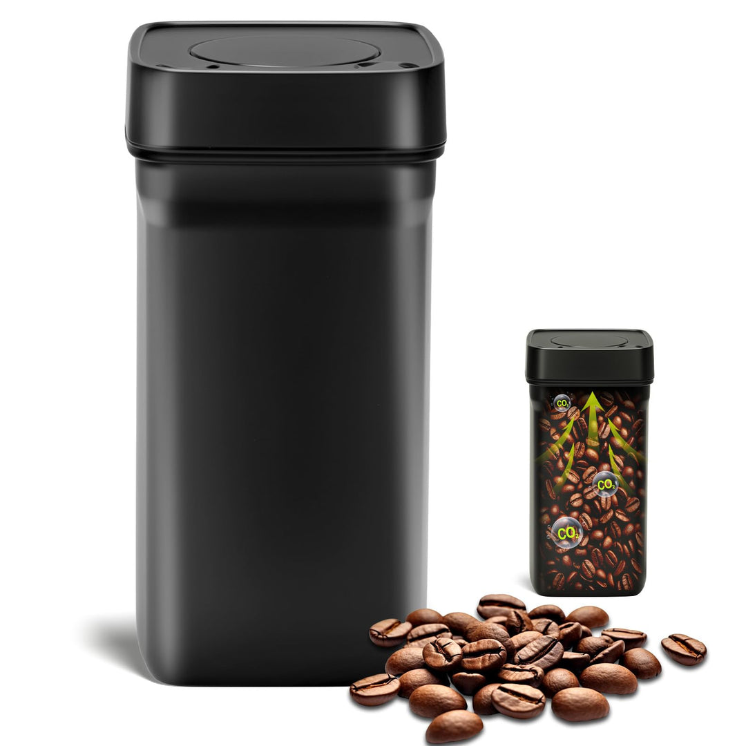 Romon Kaffeedose Luftdicht, 1.2L Edelstahl Vakuum Kaffeebohnen Behälter, Aufbewahrungsdose mit Dicht