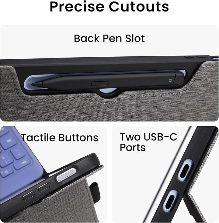 Omnpak Hülle für Microsoft Surface Pro 12 （2025 ） 12 Zoll, Lightweight Protective, Multiple Angle, S