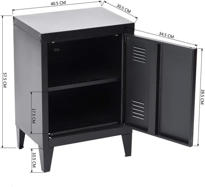 Kleiner Lagerschrank, Stahlschrank, Aktenschrank, Freistehender Schrank mit 4 stabilen Metallbeinen