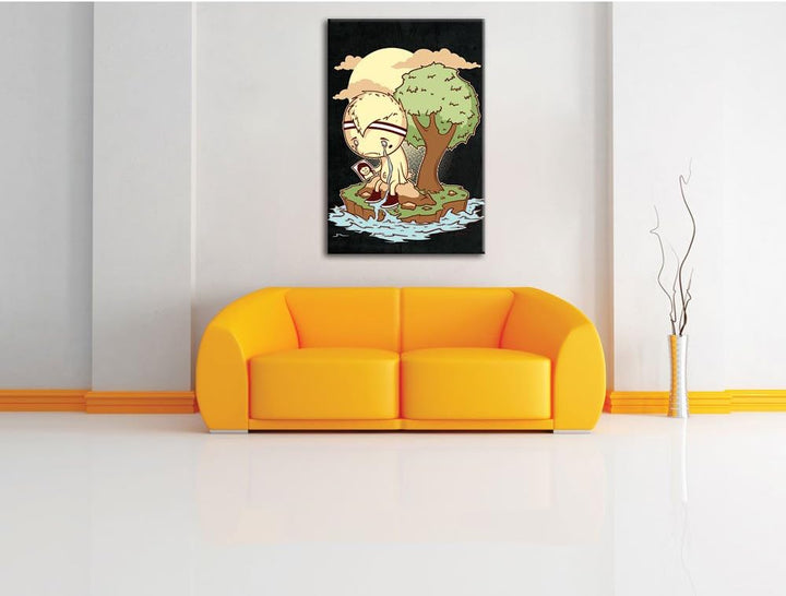 Dark Cry me a river black Bild auf Leinwand, XXL riesige Bilder fertig gerahmt mit Keilrahmen, Kunst