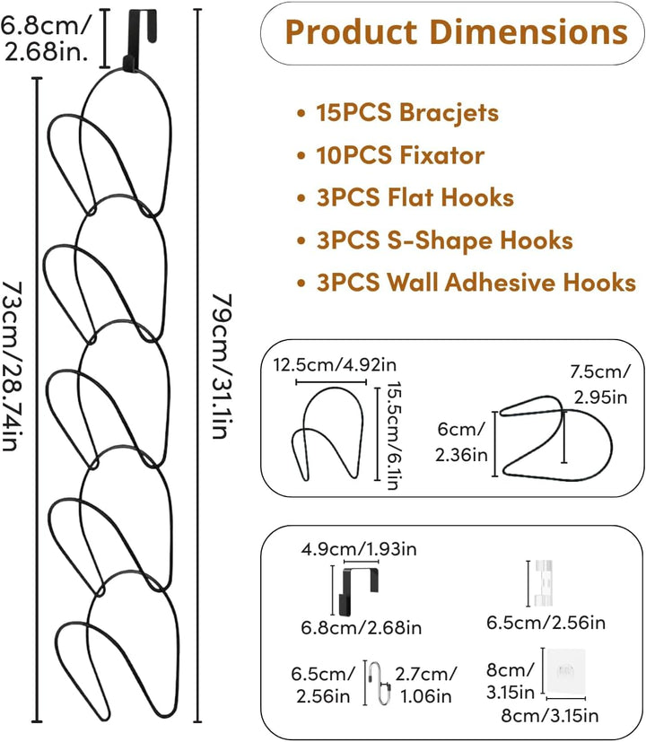LINFIDITE Cap Halter Tür Hut Racks, Baseball Cap Halterung Schrank hängende Einstellbare Huthalter,f