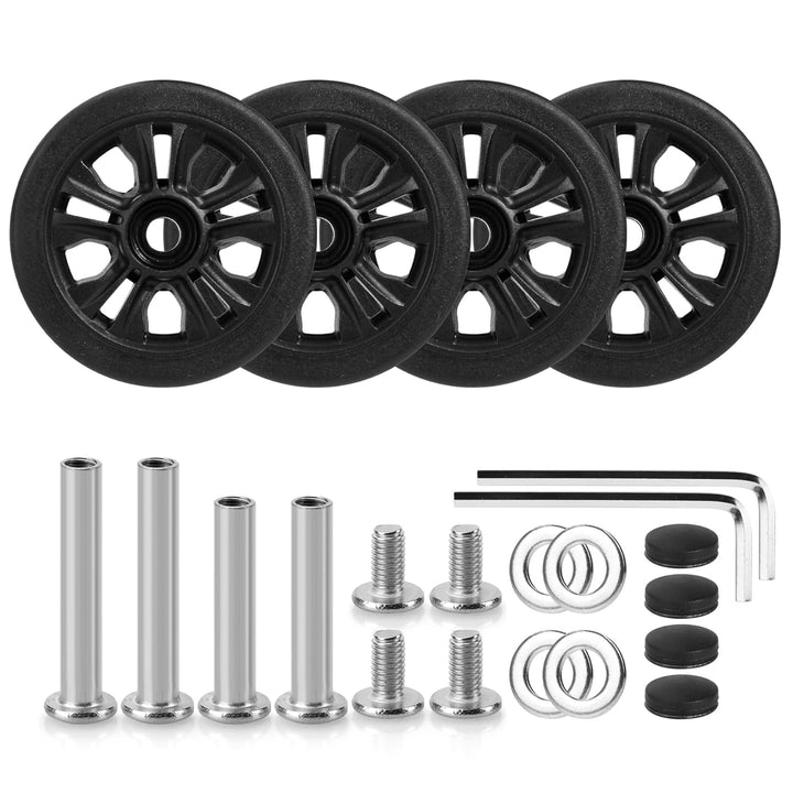 4 Stück Kofferrollen Ersatzrollen 55x11mm Koffer Ersatzrollen Schwarz Verschleissfeste Gummi Ersatzr