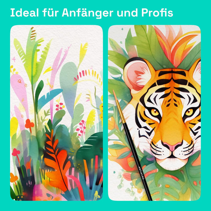 Artistro Aquarellfarben-Set 24 Farben in tragbarer Box für Kinder, Erwachsene, Künstler, Anfänger un
