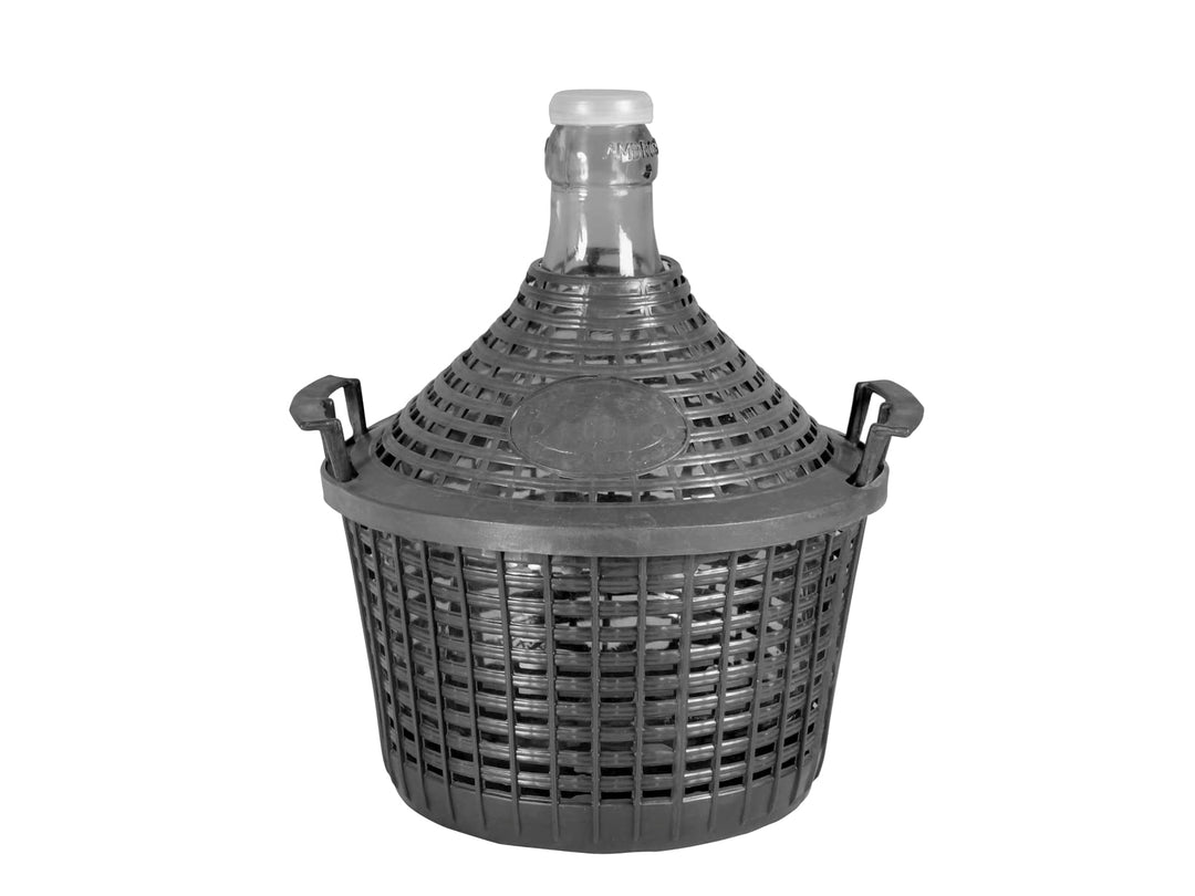 Home Korbflasche mit Korb, Glas/Kunststoff, dunkelgrau, 20 Liter
