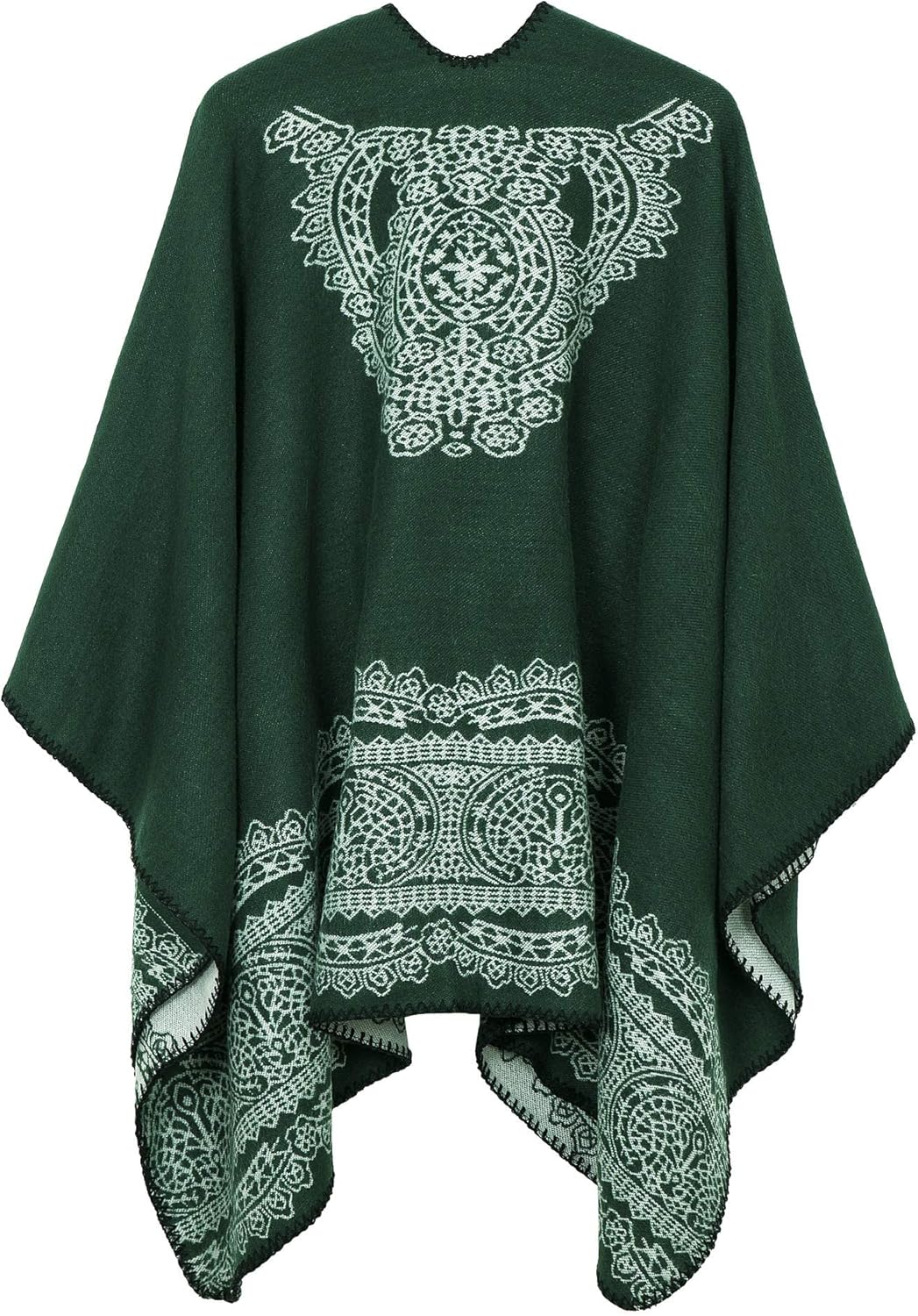 Damen Warm Offene Front Strick Schals und Wraps Floral Elegante Cardigans Poncho Cape Coat Mantel Gr
