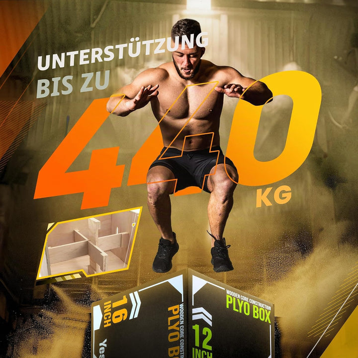 Yes4All 3 in 1 Soft Plyo Box mit Holzkern, Sprungbox, Plyometric Box Plattform für Sprungtraining, H