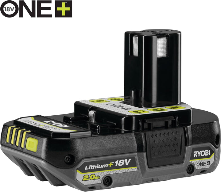 RYOBI 18 V ONE+ Brushless Akku-Schlagbohrschrauber, 54 Nm Drehmoment, inkl. 2x 2,0 Ah Akku und 2,0 A