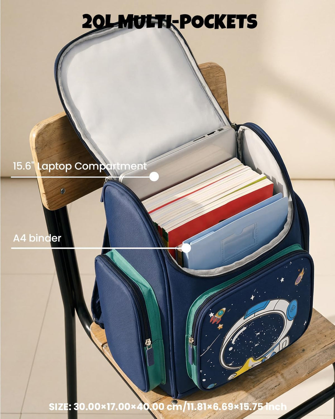 Amythe Schulrucksack Jungen 8-15 Jahre, Wasserdichte Schultasche für 3.-10. Klasse, Kinder Schulranz