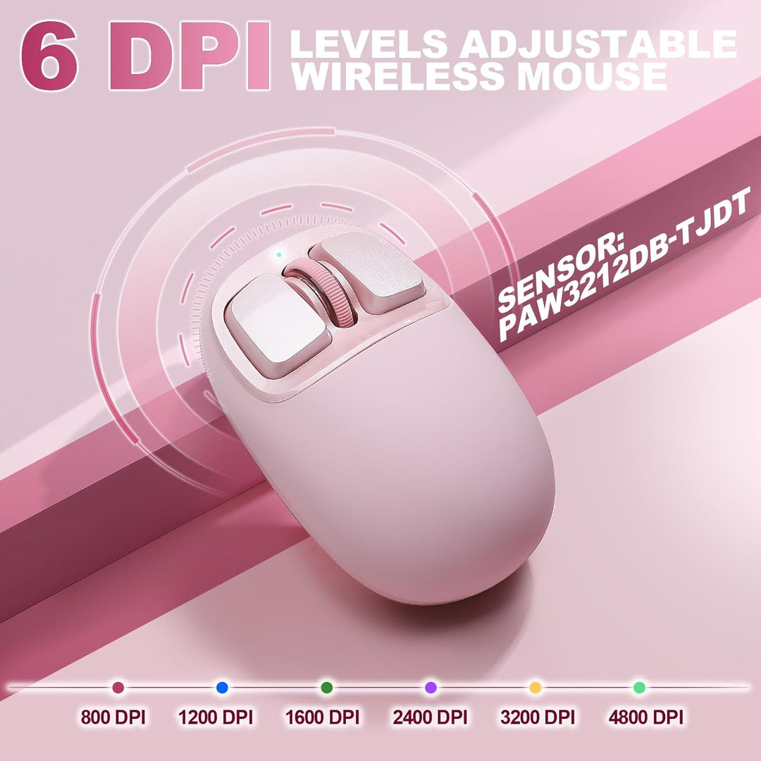 YUNZII C1 Silikon-Funkmaus,Tri-Mode 2,4 GHz/USB-C/Bluetooth Maus, 4800 DPI Optisches Abtastung, 6 Ve