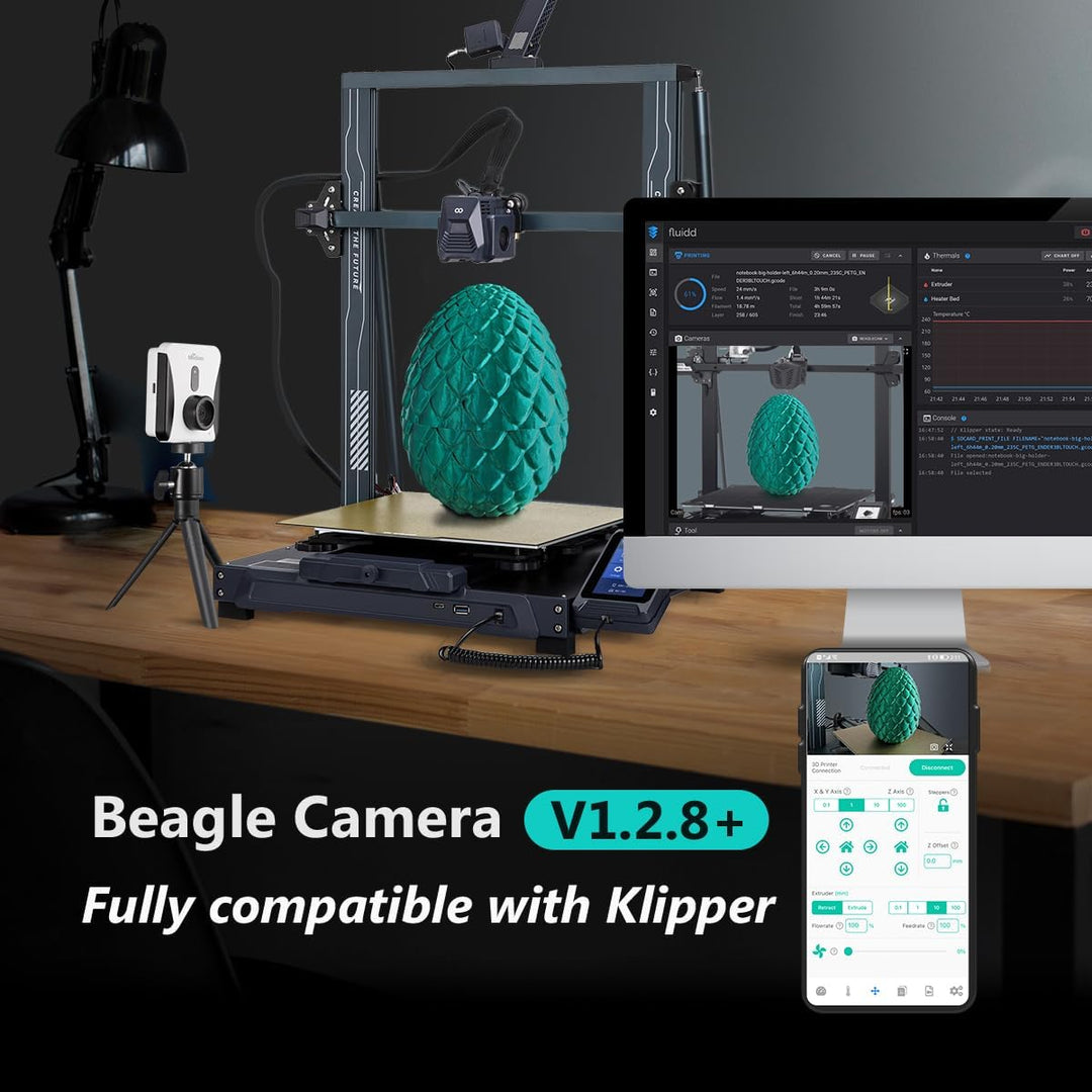 Mintion Beagle Camera V2, verbesserte 3D Drucker Kamera, WiFi Fernüberwachung und Steuerung, Plug &