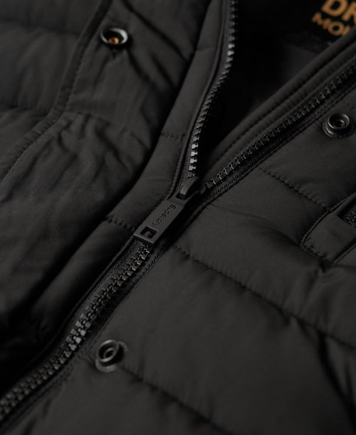 Superdry Damen Fuji Hooded Longline Puffer Jacke 36 Schwarz, 36 Schwarz