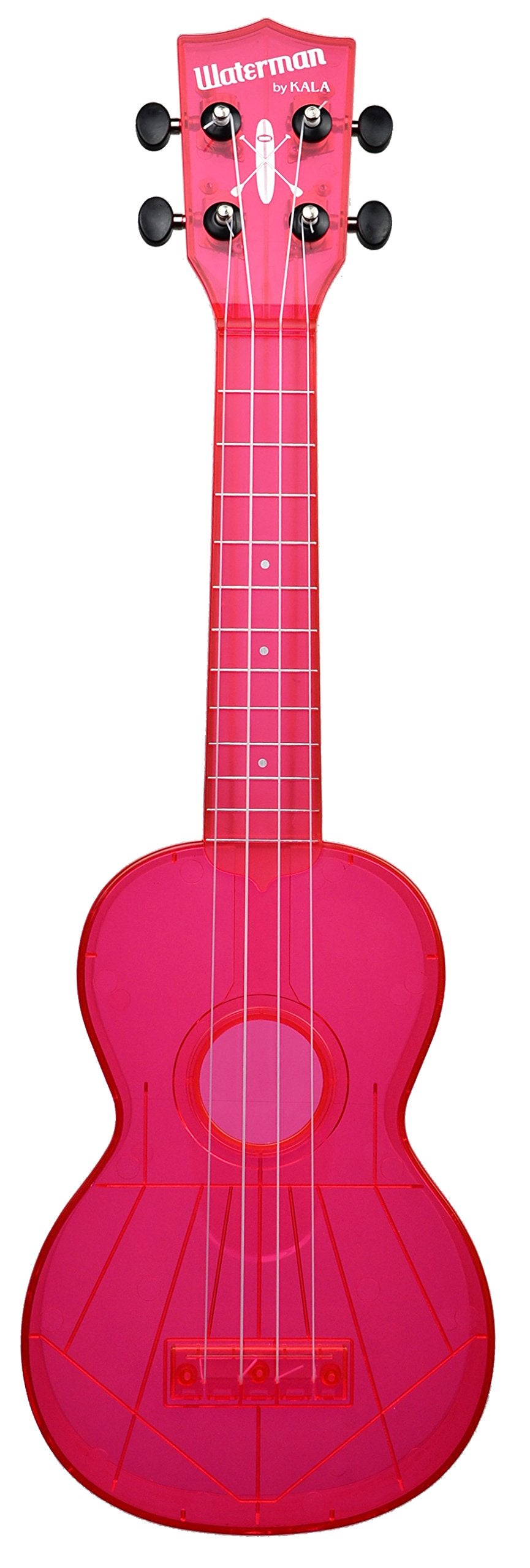 KALA Waterman KA-SWF-PK - Fluorescent Watermelon Pink Soprano Ukulele, with Tote Bag