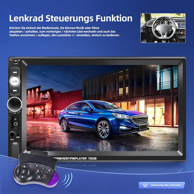 NHOPEEW Doppel Din Radio unterstützt Android / iPhone Mirror Link 2 Din 7 Zoll Touch Display Autorad