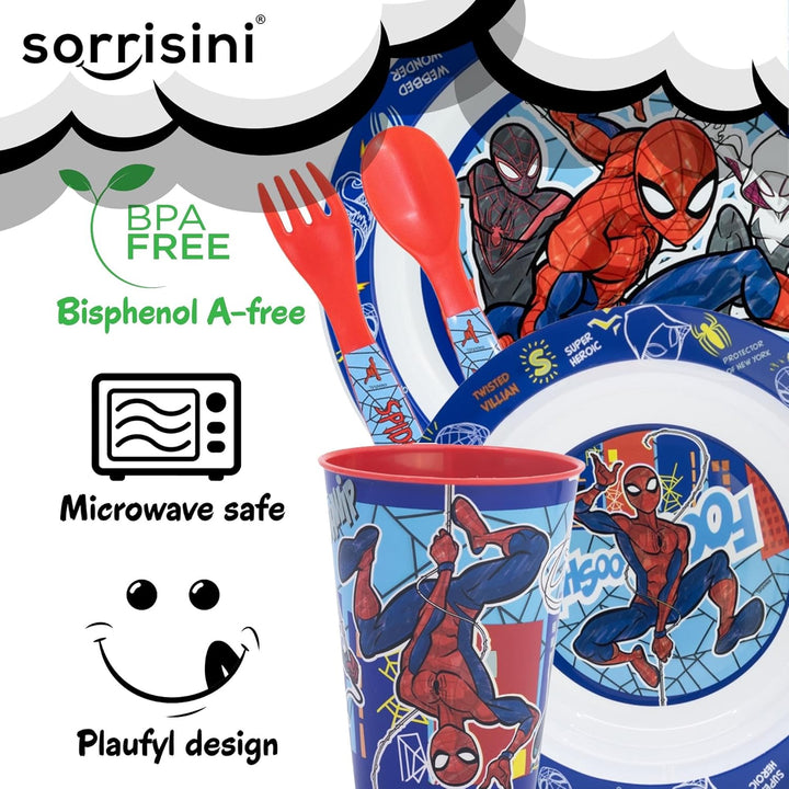 Kindergeschirr set Spiderman, Wiederverwendbares geschirr Set, Kinder Essgeschirr, Microwaveable Kin