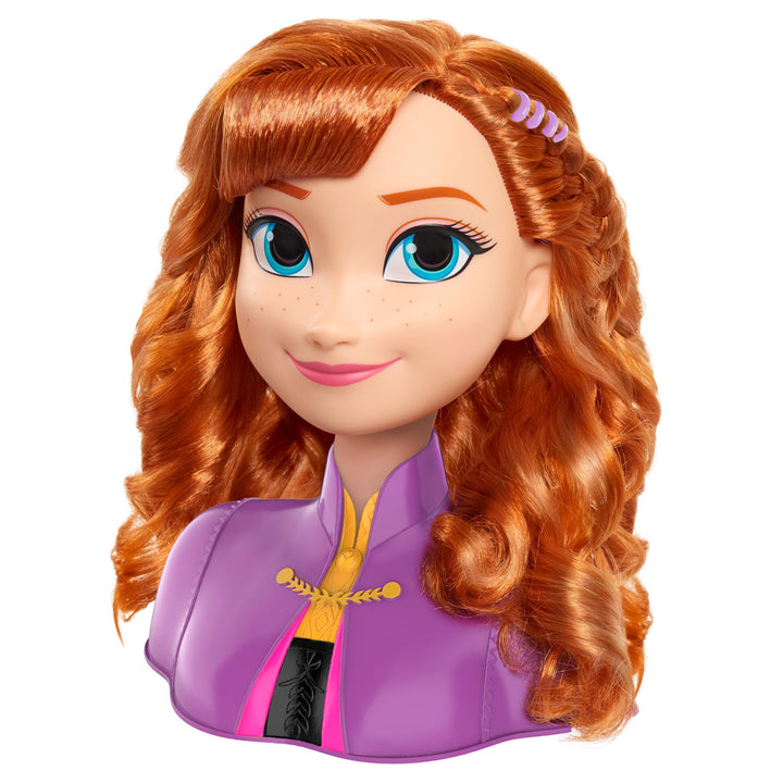 Disney Frozen 2 Anna Frisierkopf 20cm mit 14 Zubehörteilen für Styling-Spass, ab 3 Jahren, Just Play