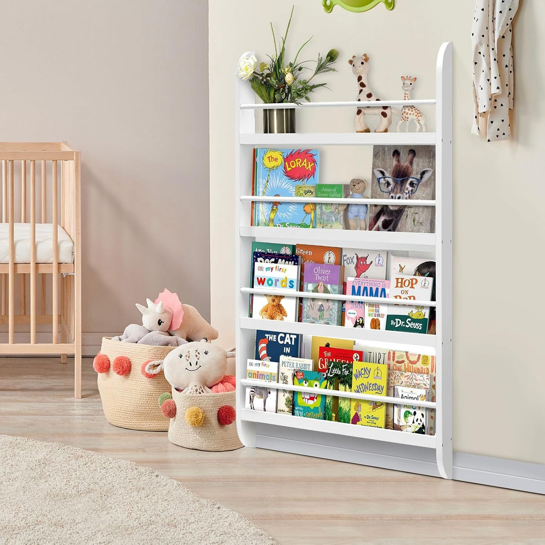 Youyijia Kinderbücherregal, 60 x 117 cm, 4-stufiges Kinderbücherregal, Aufbewahrungsregal für Kinder