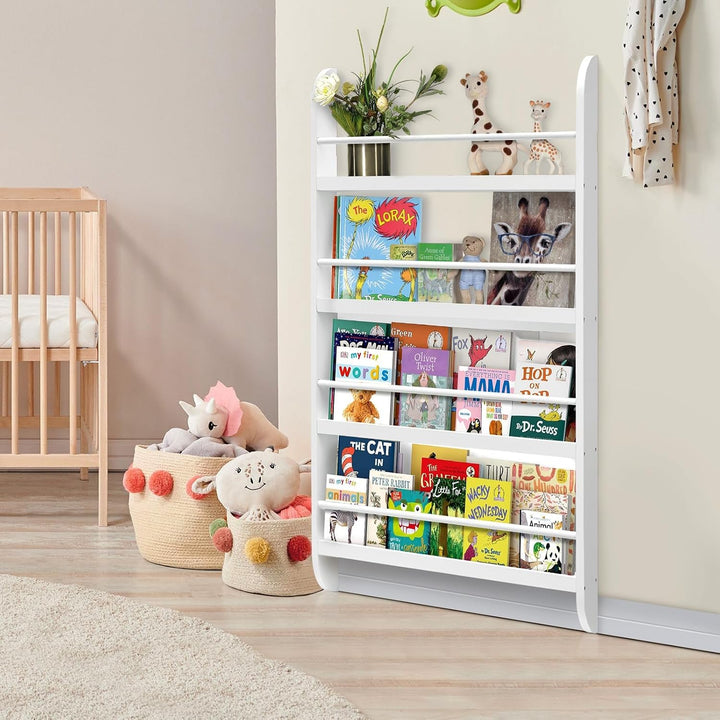 Youyijia Kinderbücherregal, 60 x 117 cm, 4-stufiges Kinderbücherregal, Aufbewahrungsregal für Kinder