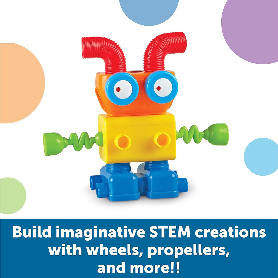 Learning Resources 1-2-3 Mach was draus! Roboterfabrik, Feinmotorik-Spielzeug, Roboter-Bausatz, Ab 2