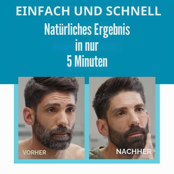 Just For Men Farbgel für Bart und Schnurrbart, natürliches Aussehen, lange Haltbarkeit, Dunkelbraun,