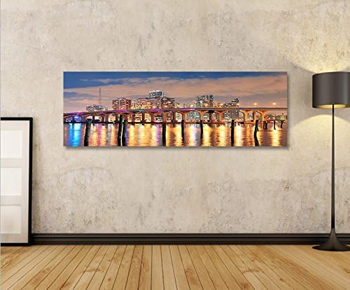 islandburner Bild Bilder auf Leinwand Miami V2 South Beach Panorama XXL Poster Leinwandbild Wandbild