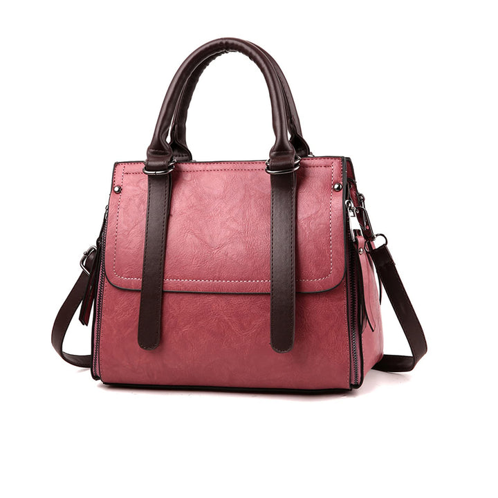 NICOLE &amp; DORIS Damen Handtasche Retro Schultertasche Henkeltasche Gross Leder Frauen Umhängetasche M