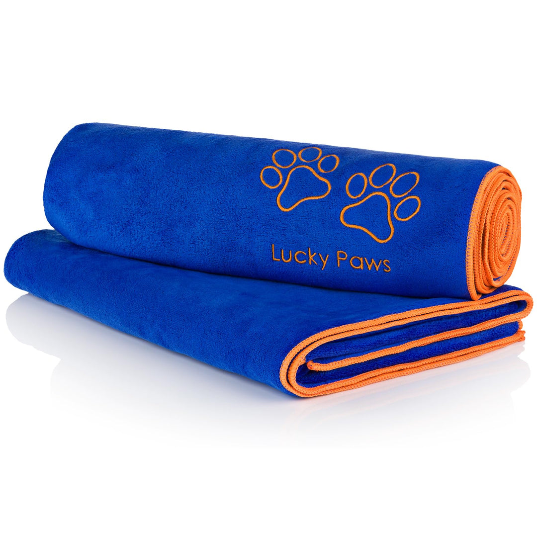 Lucky Paws® Hundehandtuch - 140x70cm XL Hundehandtuch extra saugfähig - schnell trocknend, luxuriös