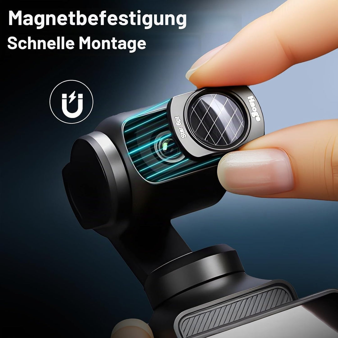 Haoge Pocket 3 Magnetisches 0,75-faches Weitwinkelobjektiv für DJI Osmo Pocket 3 Kameraobjektiv, erw