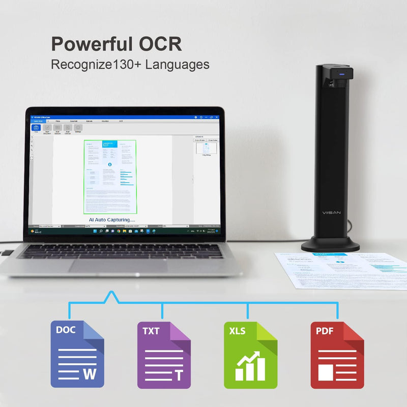 Viisan DL8 Dokumenten- Buchscanner. Max Scanbereich A3. 13MP Auflösung. Buchseiten Glätten & Aufteil