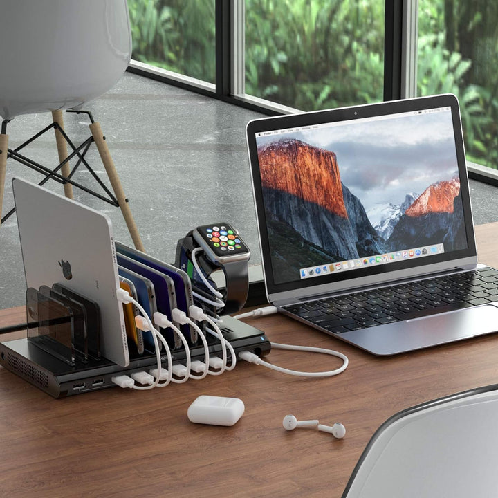 Alxum 120W USB Ladestation Mehrere Geräte mit QC 3.0 Schnellladung,USB Multi Ladestation mit PD 45W