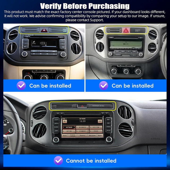 CAMECHO 2G+64G Android 15 Autoradio für VW Tiguan (2010-2017) mit Navi Wireless Carplay Android Auto