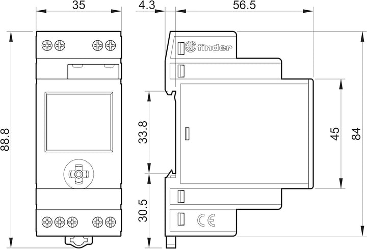 Finder 119182300000PAS Dämmerungsschalter mit Zeitschaltuhr, 230 VAC, Wechsler 16 A, AUX-Ausgang