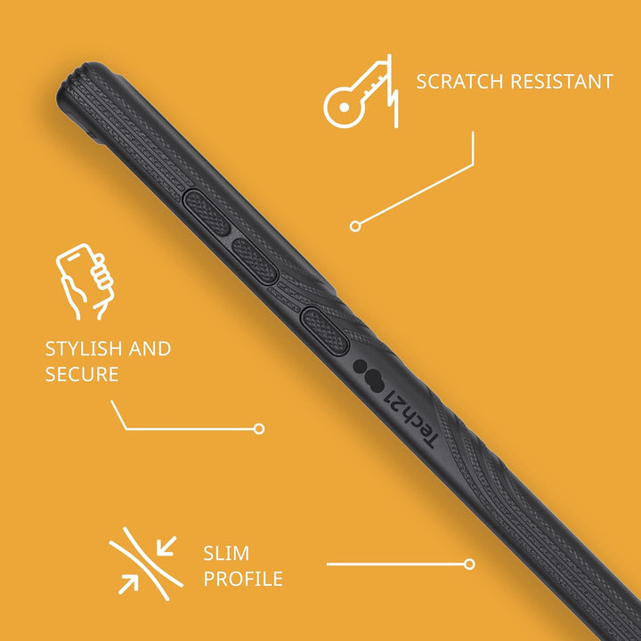 tech21 Evo Tactile Handyhülle für Samsung Galaxy S23 Ultra – 4,8 m Fallschutz – Schwarz Galaxy S23 U