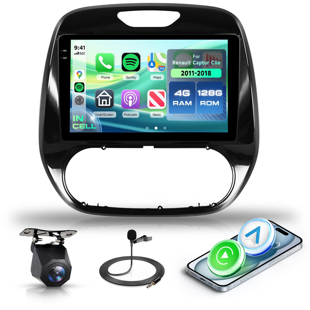 4G+128G Rimoody 9" Android Autoradio für Renault Captur Clio 2011-2018 Wireless Carplay Radio Auto m