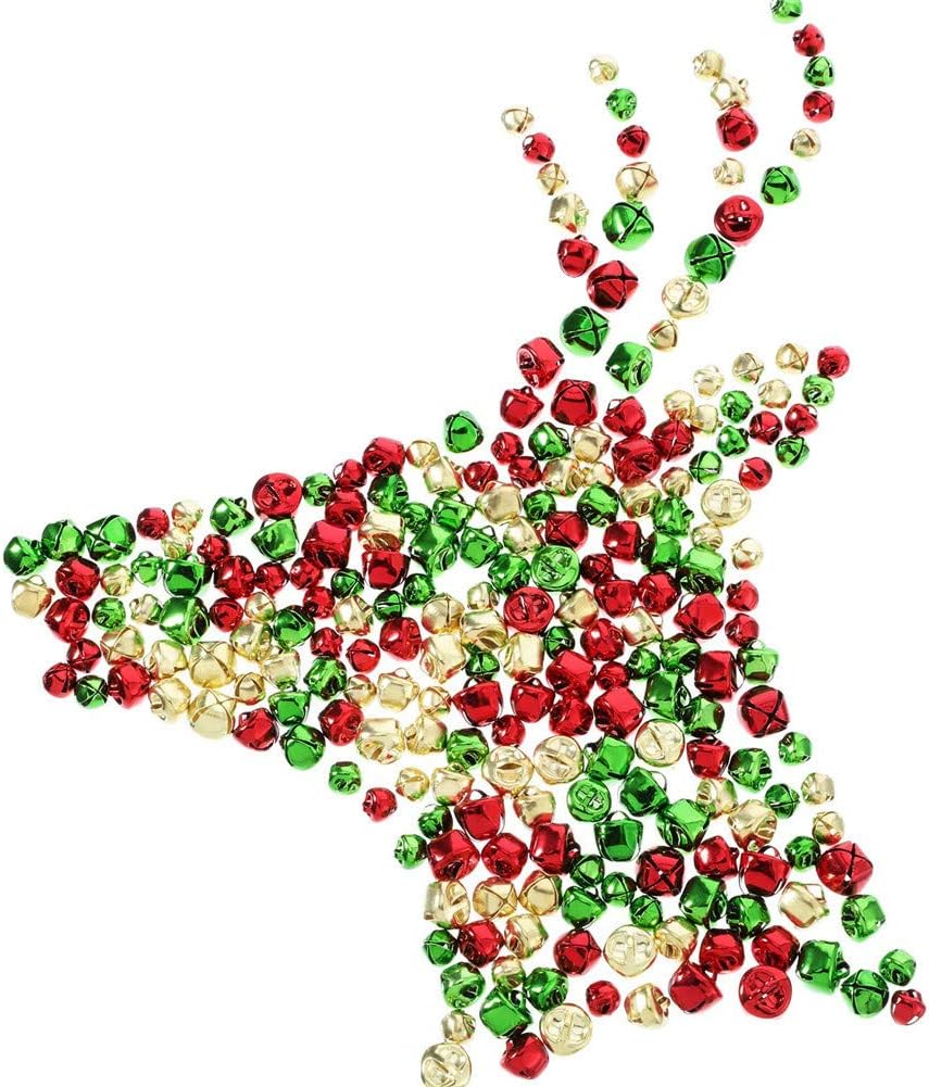 Suneast 100 Stück Weihnachts Glöckchen Schellen Metall Dekoration Glocken DIY Basteln Jingle Bells m